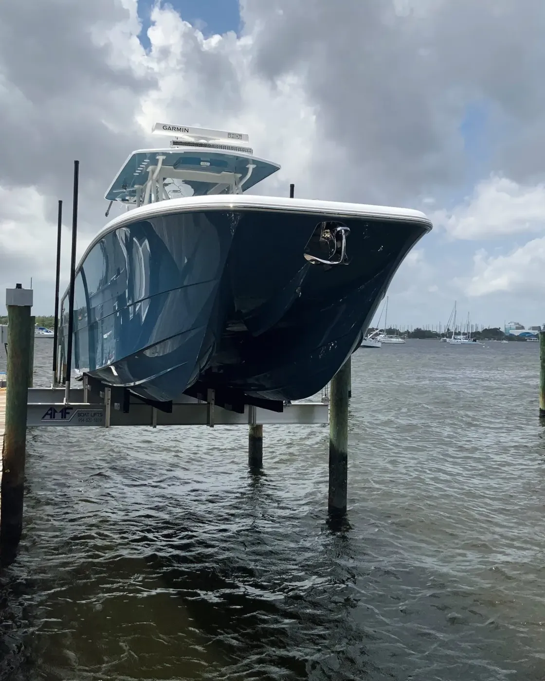 Covered Boat Lift Installation